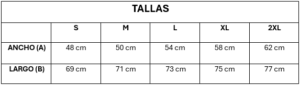 Tabla de Tallas Camisetas Pokeiko 2024